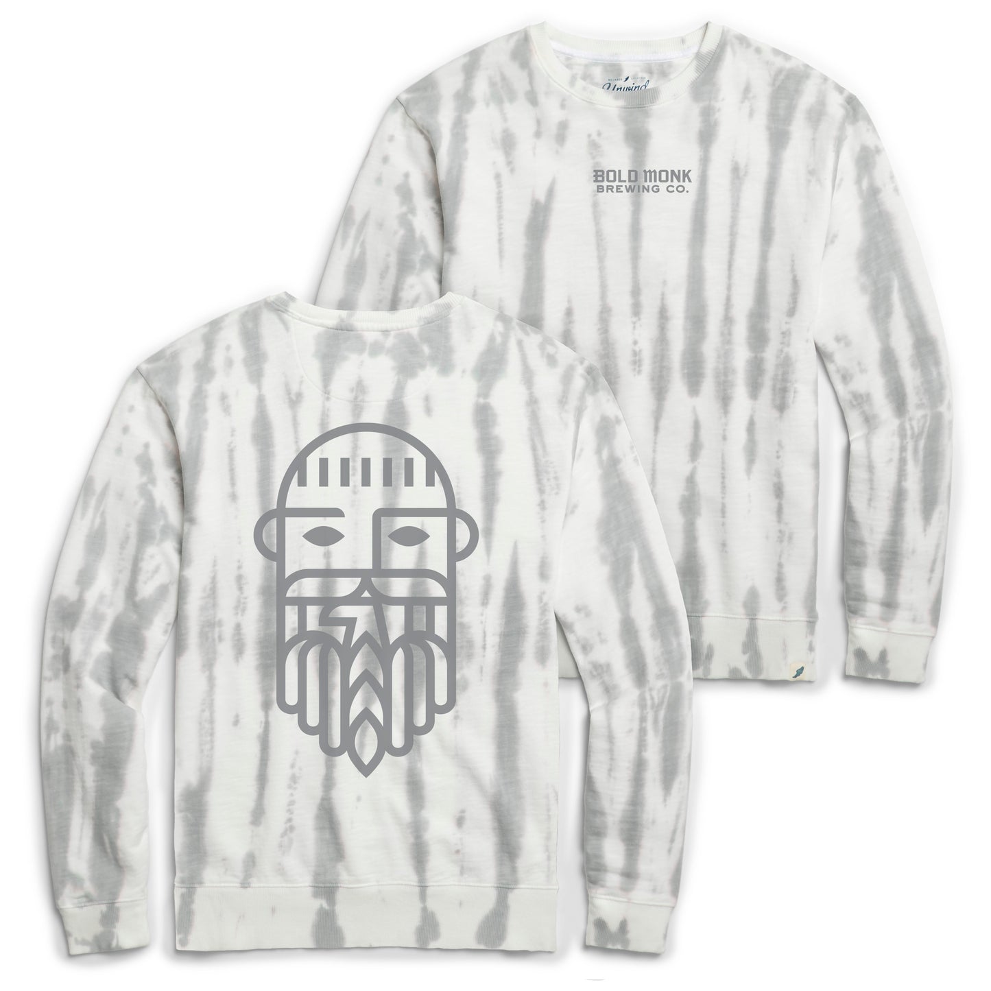Bold Monk Tie Dye Crewneck - Grey