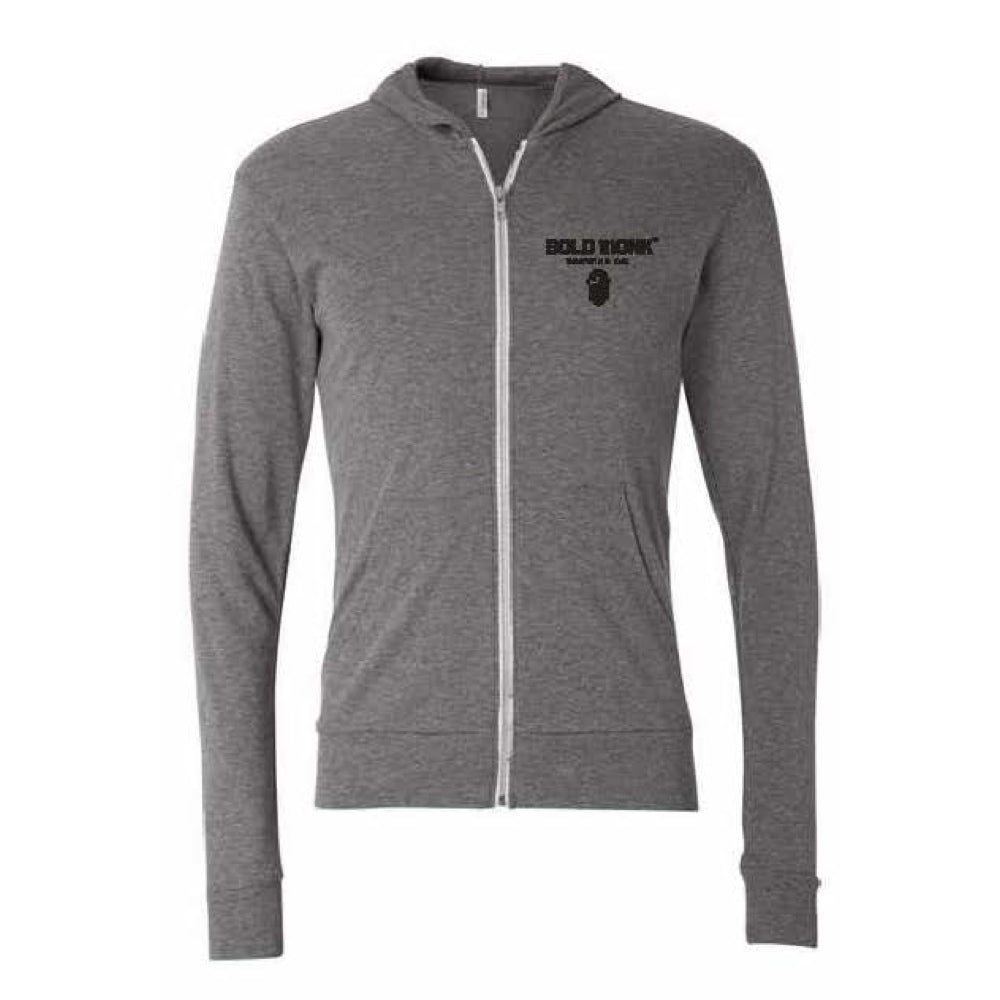 Bold Monk Light Weight Zip Hoodie (Heather Grey)